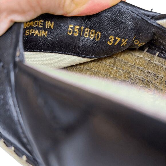 Gucci GG Marmont Quilted Nappa Leather Flats Charlotte Espadrilles 37.5 Black - Picture 9 of 10